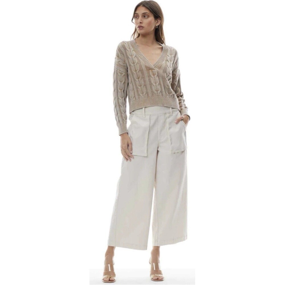Young Fabulous & Broke Sadie Soft Cargo Sea Salt  Wide Leg Pull On Pants White M